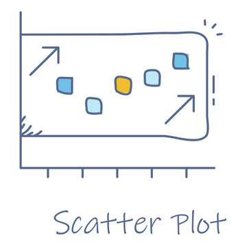 Hand Drawn Scatter Plot Icon For Statistical Data Analysis Concept