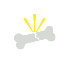 Obraz premium 3D Icon of a Broken Bone with Impact Lines.