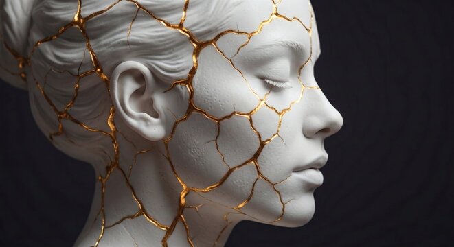 Ritratto artistico surreale di donna che si dissolve in volute di fumo bianco