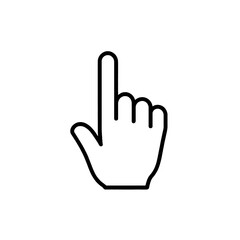 Obraz premium Hand pointing upwards line icon.