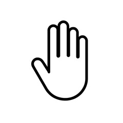 Line icon of a hand with fingers raised