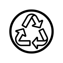 Recycle symbol vector icon.