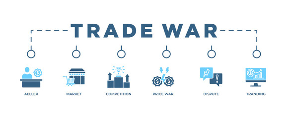 Trade war banner web icon vector illustration concept with icon