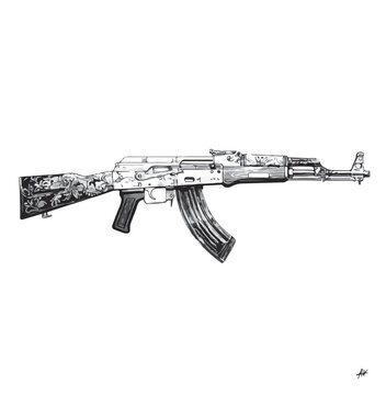 ak47 tribal vector