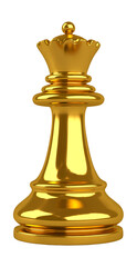 3D Rendered Golden Chess King for Use in Game Design and Artwork