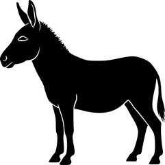 Obraz premium Simple donkey black silhouette vector flat illustration design