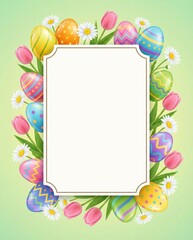 Fototapeta premium Easter frame design.