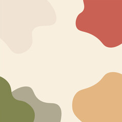 Abstract Organic Flat Shapes Background in Modern Pastel Colors