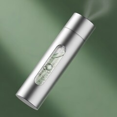 Premium Portable Metallic Diffuser Emitting Vapor | Luxury Skincare Atomizer with Green Essence and Bubbles
