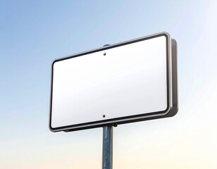 Blank billboard sign mockup against blue sky