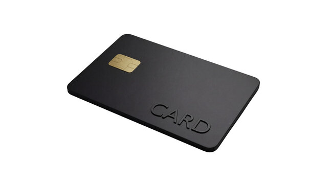 Sleek black payment card with golden emv chip for modern financial transactions