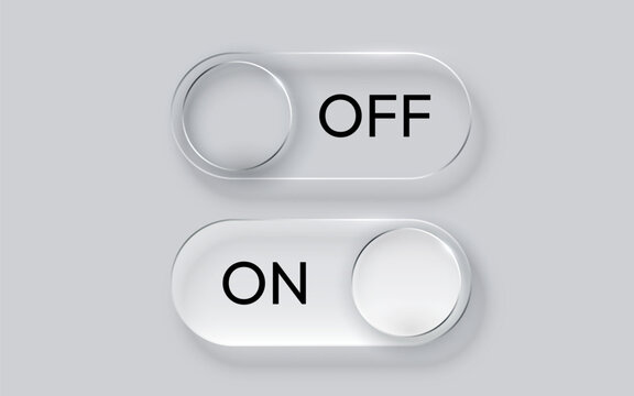 Modern neumorphic toggle switches with ON and OFF states. A sleek UI element for app and web design.