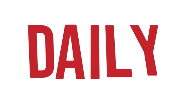 Daily text animated on white background for recurring events routines schedules planning habits everyday life activities reminders and consistency