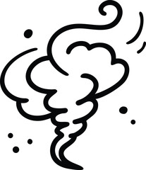 Whirling cartoon white smoke effect showing smooth dynamic motion and soft curves Vector illustration