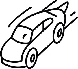 Cartoon racing car showing exaggerated speed and dynamic fun motion On white Background Vector illustration