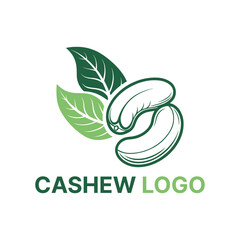 Fototapeta premium Cashew logo silhouette vector line art logo design 