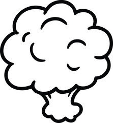 Dramatic cartoon explosion smoke with bold volume and playful action feeling On white Background Vector illustration