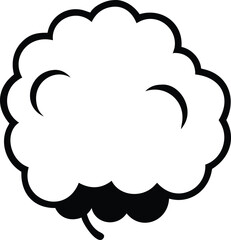 Soft cloud smoke pictogram with smooth curves and minimal look On white Background Vector illustration