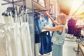 Woman in a clothing store