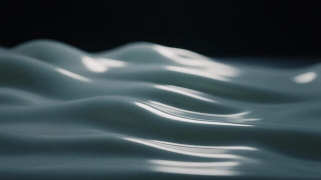 A close-up view of a liquid's surface with dimpled reflections of light