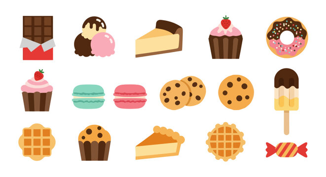 Assorted colorful dessert treats collection