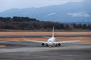 Japanese Airport Scene in Winter at Kumamoto