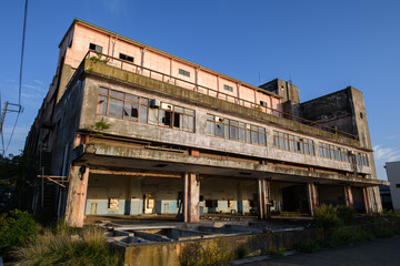 Fototapeta premium Ruins of an old cold storage warehouse in Japan