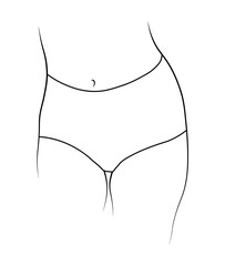 Woman legs swimsuit panties bikini hand drawing