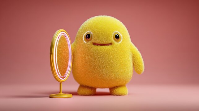 jellybean-shaped yellow alien