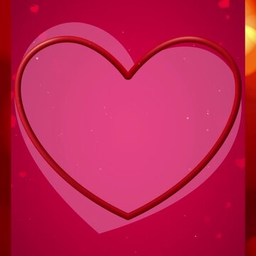 Square Valentine's Day Background Animation. Modern Flat Vector Hearts and Romantic Arch with Pink Gradient and Copy Space