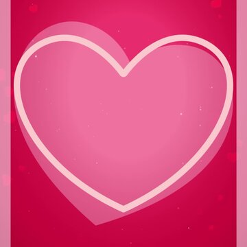 Square Valentine's Day Background Animation. Modern Flat Vector Hearts and Romantic Arch with Pink Gradient and Copy Space