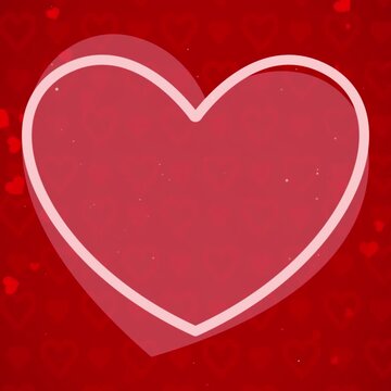 Square Valentine's Day Background Animation. Modern Flat Vector Hearts and Romantic Arch with Pink Gradient and Copy Space
