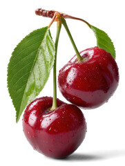 sweet cherries on white background