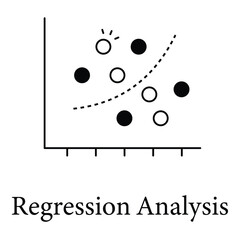 Regression Analysis Icon For Business Analytics And Statistical Forecasting