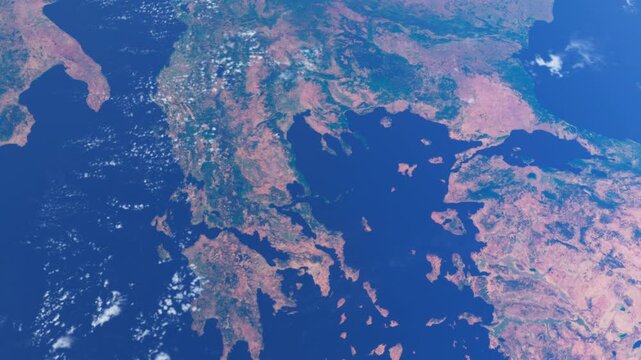 Europe and Balkans from Space. View from Space Orbit. Globe