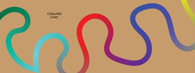 Obraz premium Abstract Gradient Color Line. Abstract colorful swirl line collection with dynamic curved shapes