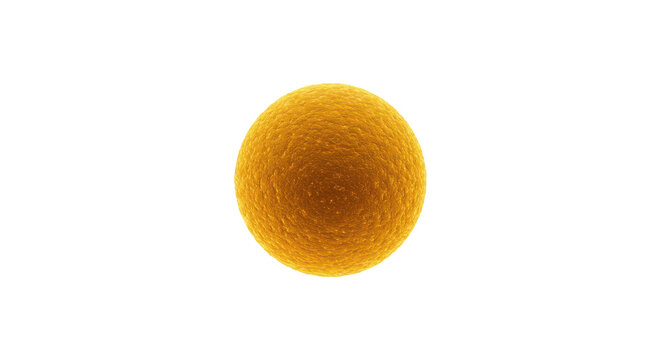 Golden orb with textured surface, isolated view isolated on white background