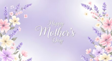 Fototapeta premium Happy mothers day greeting card with beautiful flowers