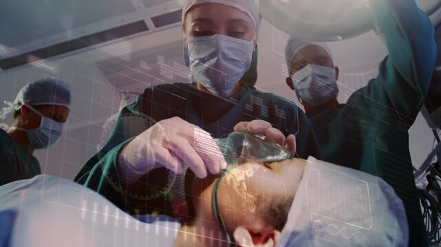 Animation of data processing over diverse surgeons during surgery