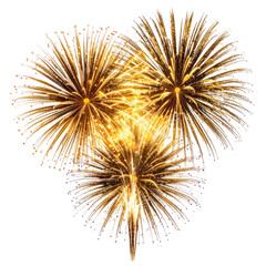Obraz premium Golden Fireworks Heart Shape - Celebration, New Year, Valentine's Day, Festive Display, Sparkling Lights, Joyful Occasion