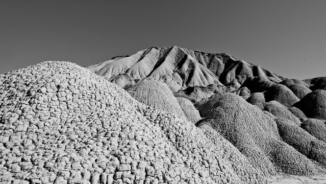 Italia in bianco e nero. Panorama de i calanchi di Lucani  Aliano,Matera,Basilicata,Italy	