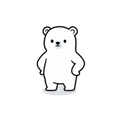 Obraz premium Small polar bear cub mascot standing pose arctic animal