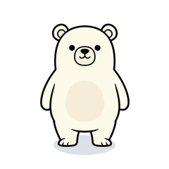 Fototapeta premium Large polar bear mascot front view cute animal