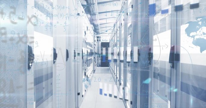 The video features a digital animation of a digital interface with a globe and data processing again