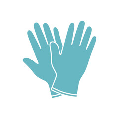 Obraz premium Blue nitrile medical gloves for laboratory safety and healthcare protection