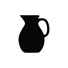 Jug silhouette vector flat design on white background.