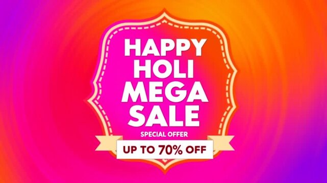 Happy Holi Sale social media feed template. Holi sale advertisement with vibrant colors. Vector illustration of Happy Holi Sale banner template for app and website