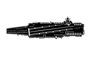 Top-down orthographic view of an aircraft carrier