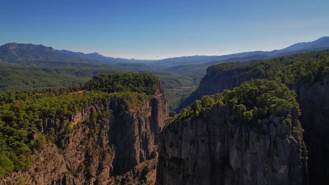 Aerial top view landscape Tazi Canyon in Manavgat, Antalya, Turkey.