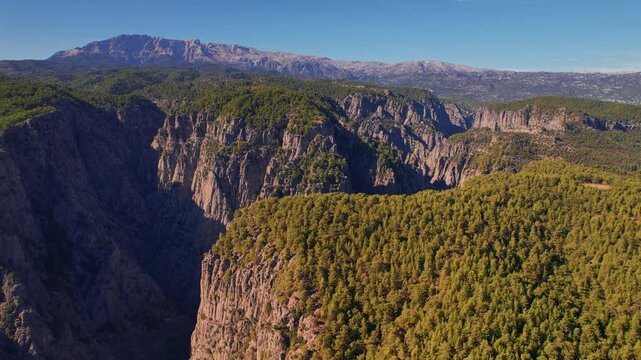 Aerial top view landscape Tazi Canyon in Manavgat, Antalya, Turkey.